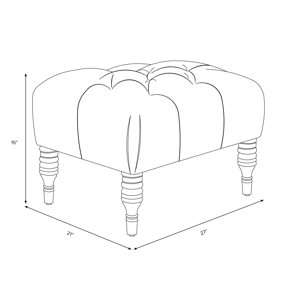 Skyline Furniture 26.5'' Wide Tufted Rectangle Standard Ottoman Wayfair